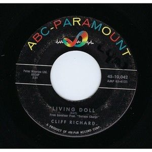 Cliff Richard Vinyl 45 Living / Apron Strings on ABC-Paramount VG Rock